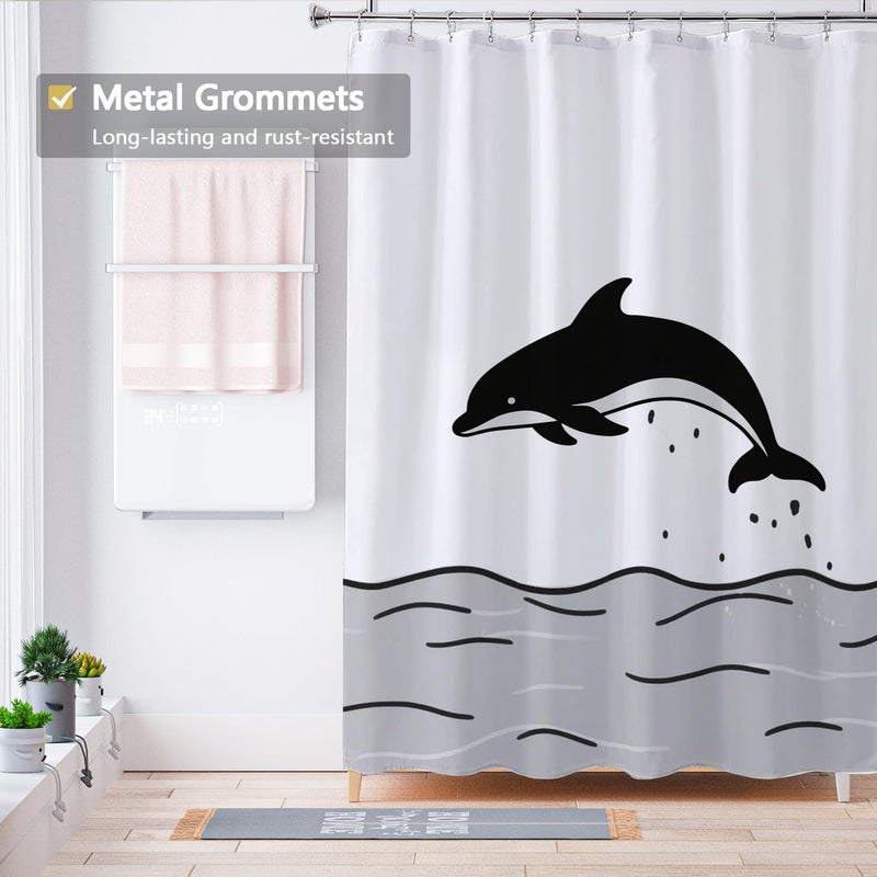 LLSCL Fabric Shower Curtain Liner with Magnets, Waterproof Hotel Quality, 72 x 72 Machine Washable - Image 2